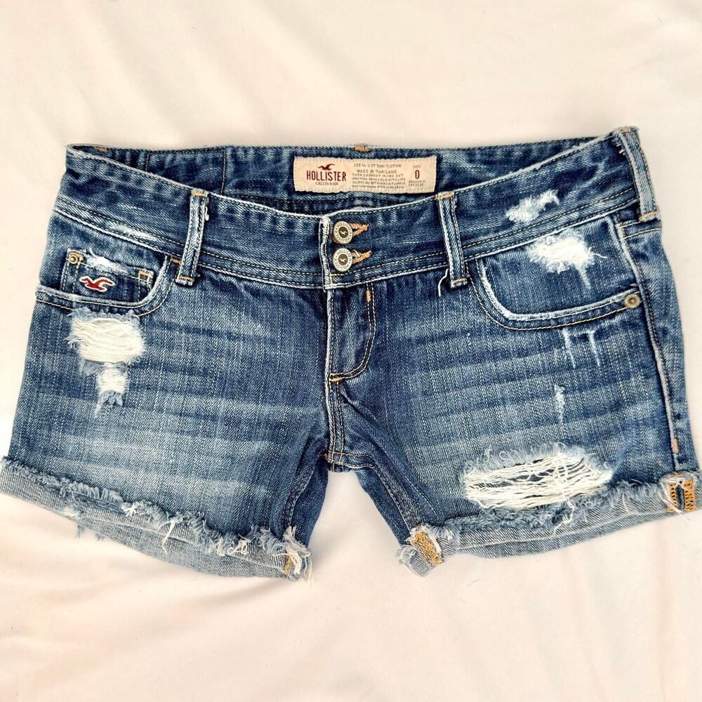 Vintage Y2K Hollister ultra low rise distressed micro shorts